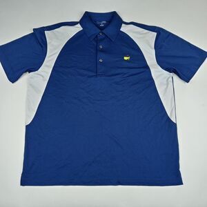 MASTERS TECH Golf Polo Shirt Augusta Short Sleeve Men's Size Large Blue